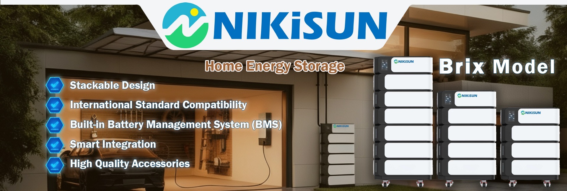 Stackable home energy storage system with hybrid inverter