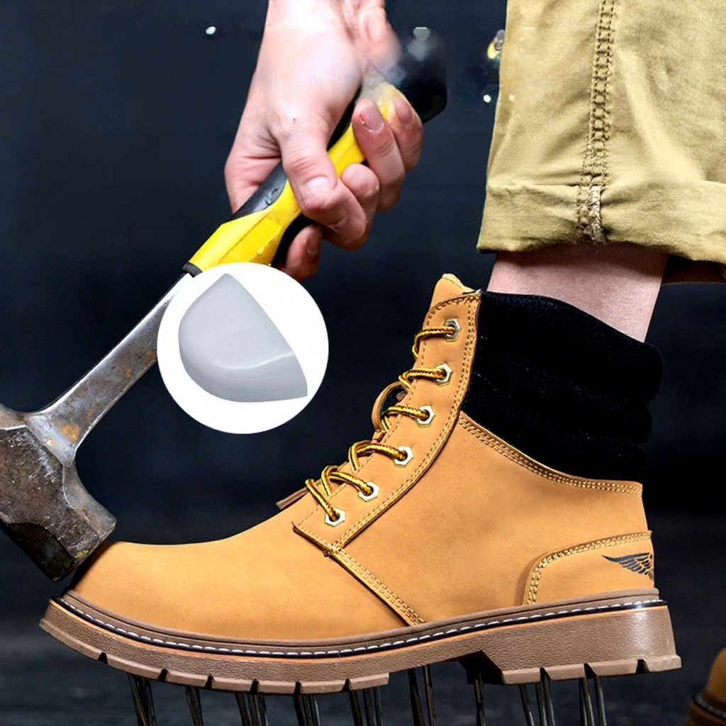 Clearance Sale Head High-top Microfiber Leather Mens Summer Shoes Non-slip Tendon Sole Impact-resistant Puncture-proof