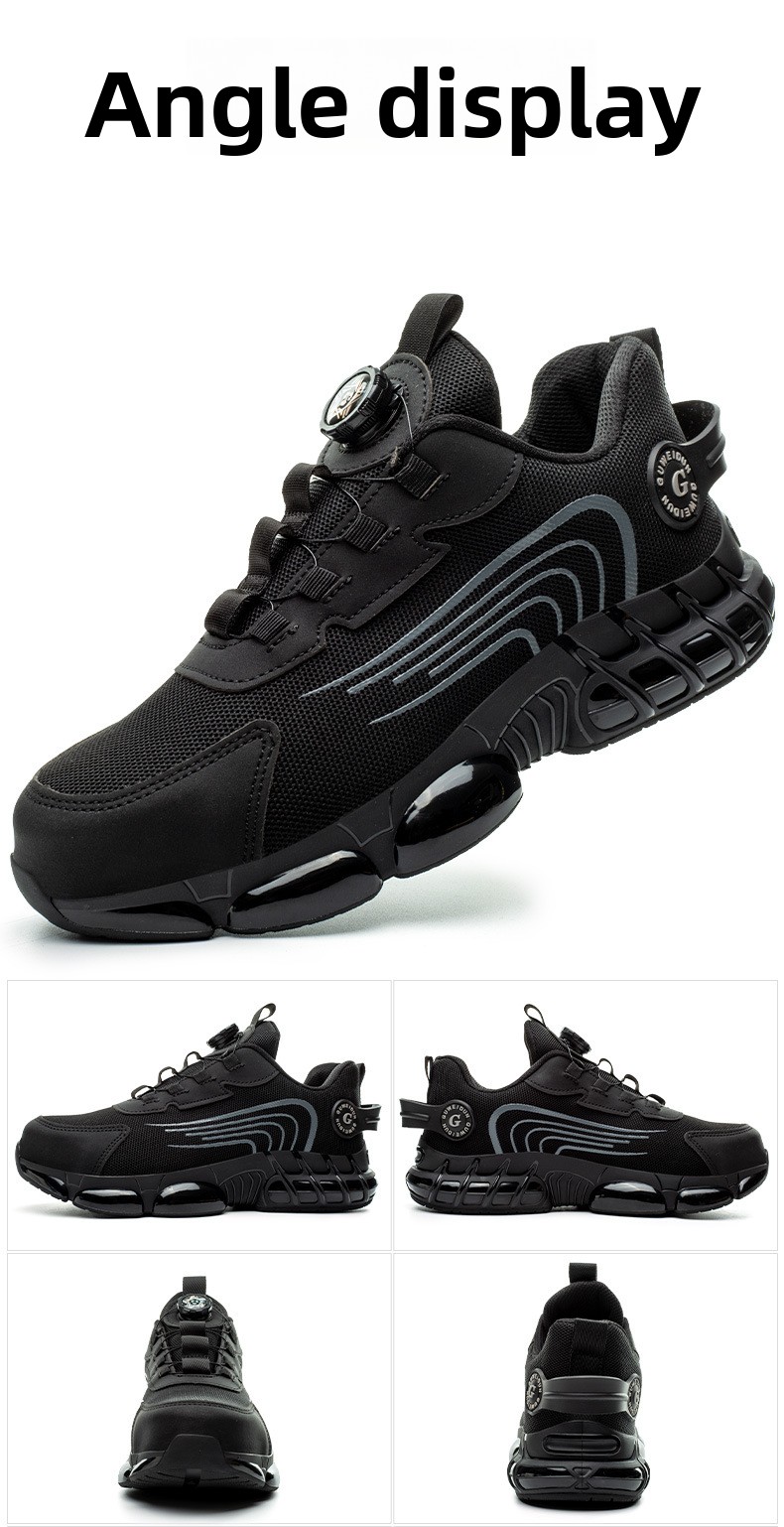 Men's Low Top Steel Toe Cap Safety Shoes with for Upper Anti-smash Anti-puncture Breathable & Comfortable Work Shoes