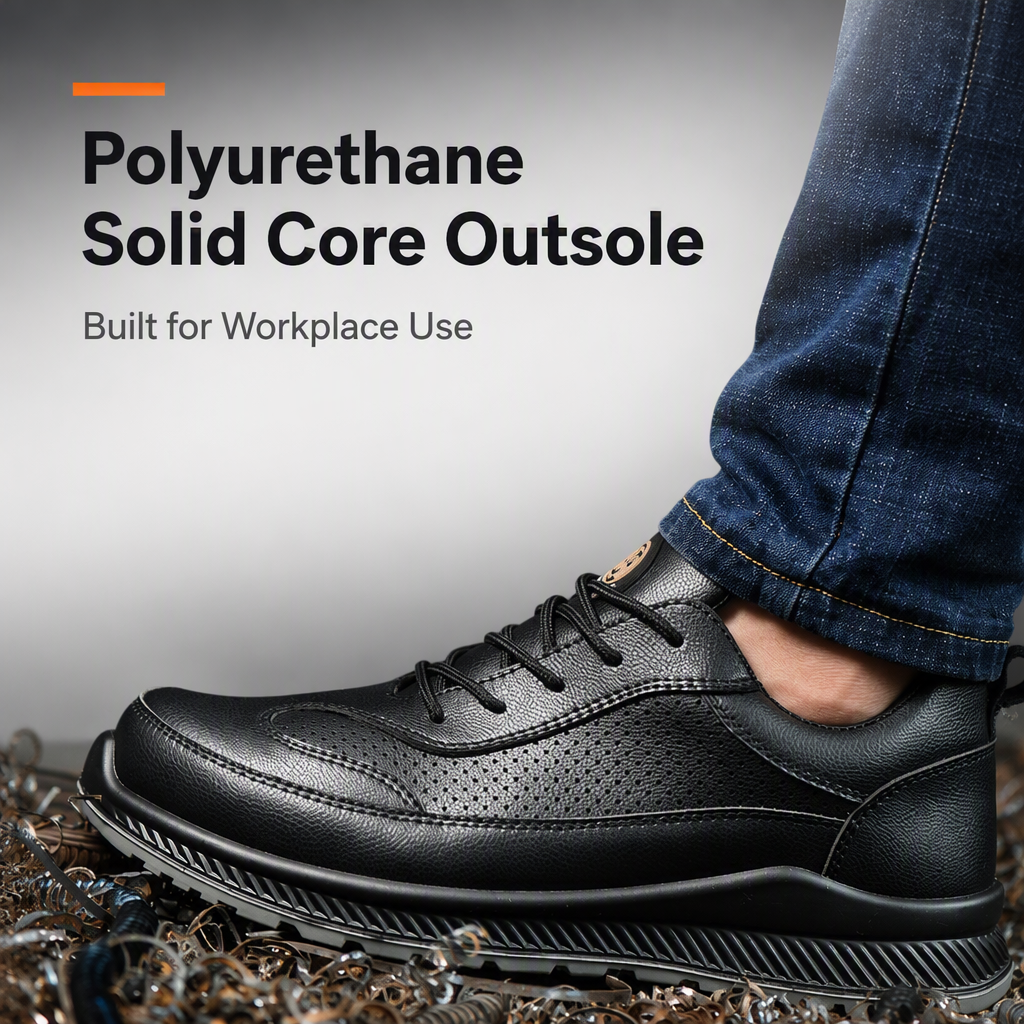 Men's Electrical Insulating Safety Shoes Plastic Steel Toe Cap Microfiber Upper Polyurethane Outsole Lightweight Impact Puncture