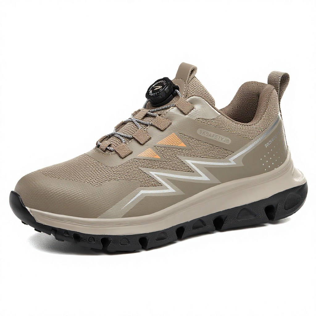 Men's Safety Shoes Ladle Head Toe-Resistant Puncture-Proof Lightweight Flying Mesh Upper Rubber-Plastic Sole Durable All-Day