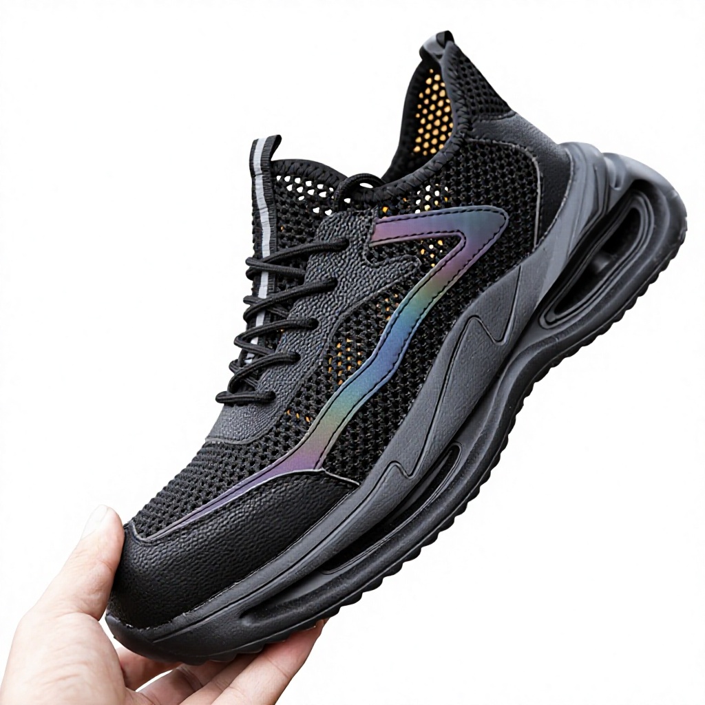 Men's Summer Work Safety Shoes Low Top Breathable Odor-Resistant Steel Cap Anti-Smash Anti-Puncture Ultra-Lightweight
