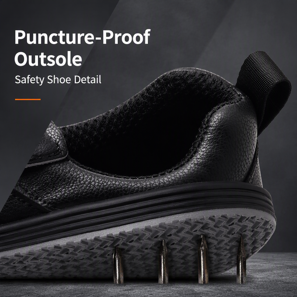 Men's Electrical Insulating Safety Shoes Plastic Steel Toe Cap Microfiber Upper Polyurethane Outsole Lightweight Impact Puncture