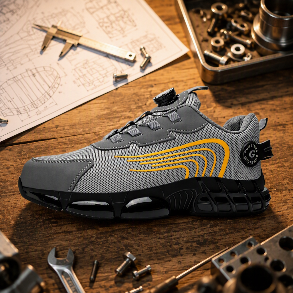 Custom-made Labor-Protective Low-top Men's Work Boots with for Upper Puncture-proof for Workshop and Construction Site Use