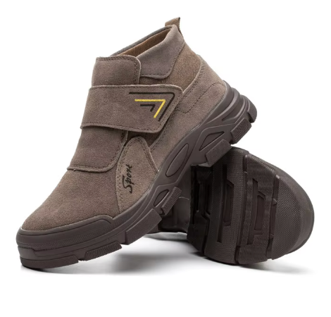 Men's High-Top Safety Work Shoes Steel Toe for Midsole Anti-Smash Anti-Puncture Comfortable Labor Protection