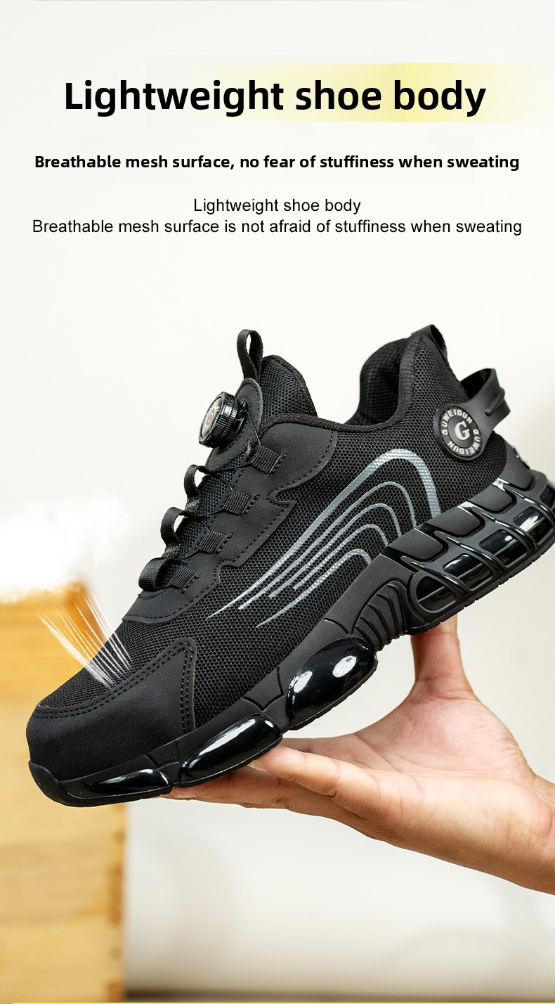 Men's Low Top Steel Toe Cap Safety Shoes with for Upper Anti-smash Anti-puncture Breathable & Comfortable Work Shoes