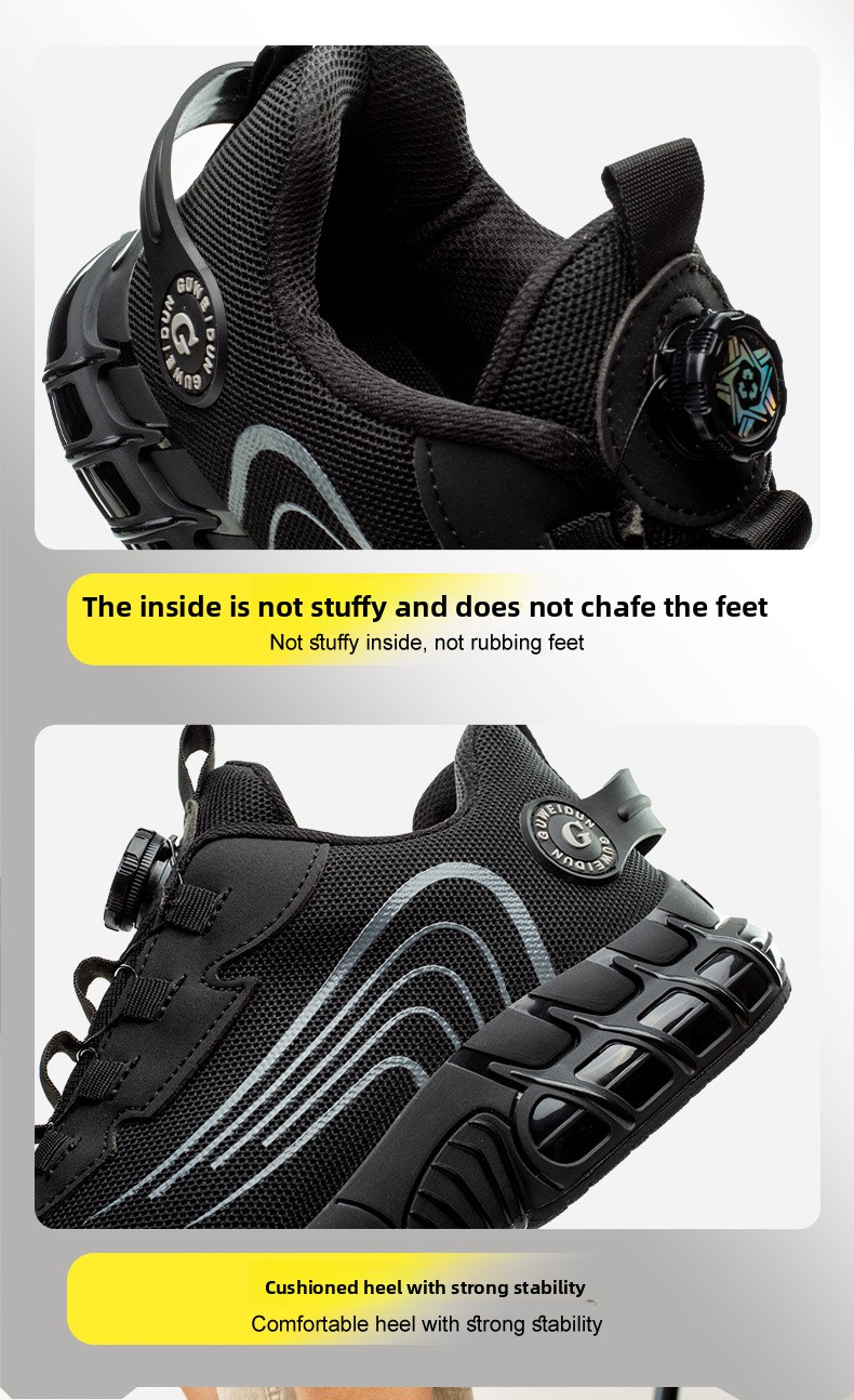 Men's Low Top Steel Toe Cap Safety Shoes with for Upper Anti-smash Anti-puncture Breathable & Comfortable Work Shoes