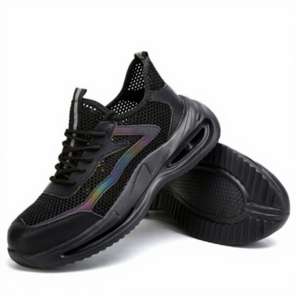 Men's Summer Work Safety Shoes Low Top Breathable Odor-Resistant Steel Cap Anti-Smash Anti-Puncture Ultra-Lightweight
