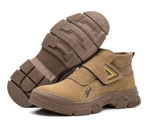 Men's High-Top Safety Work Shoes Steel Toe for Midsole Anti-Smash Anti-Puncture Comfortable Labor Protection
