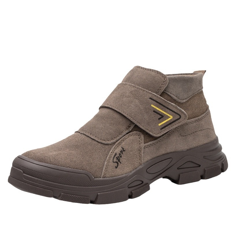 Men's High-Top Safety Work Shoes Steel Toe for Midsole Anti-Smash Anti-Puncture Comfortable Labor Protection