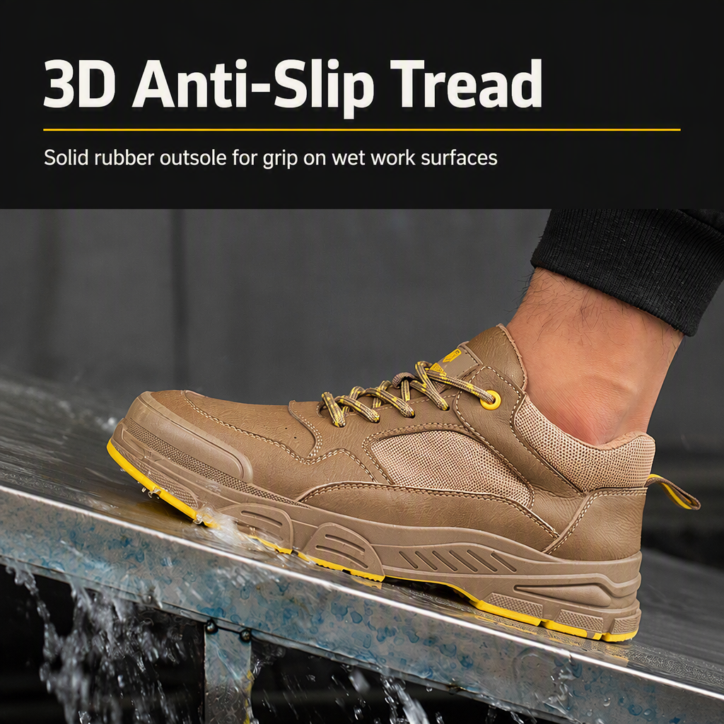 Electrician's Foot Guard Safety Shoes Insulated Breathable Deodorizing Puncture-Proof Microfiber Leather Work Boots