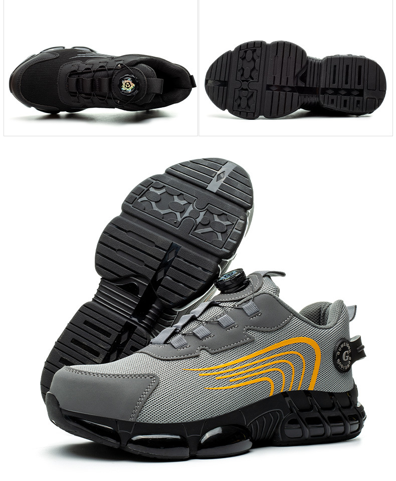 Men's Low Top Steel Toe Cap Safety Shoes with for Upper Anti-smash Anti-puncture Breathable & Comfortable Work Shoes
