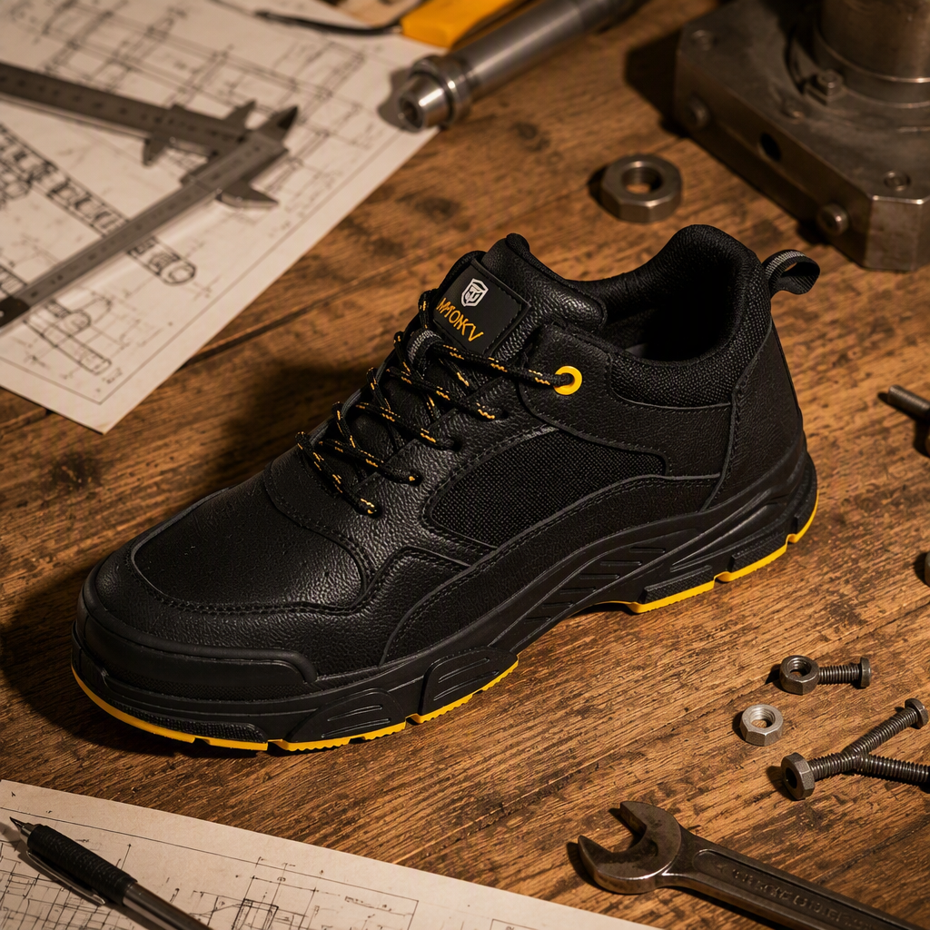 Electrician's Foot Guard Safety Shoes Insulated Breathable Deodorizing Puncture-Proof Microfiber Leather Work Boots