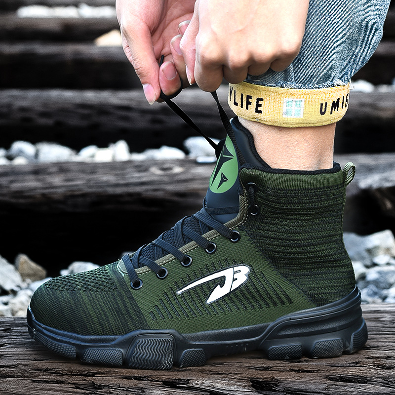 Men's High Top Steel Toe Cap Labor Protection Shoes for Upper Rubber Outsole All Seasons Architectural Industry Use