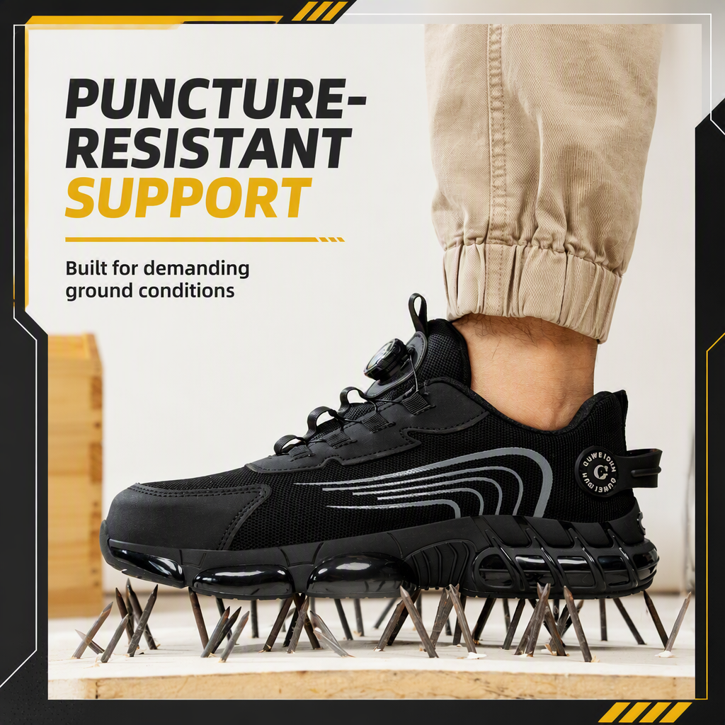 Custom-made Labor-Protective Low-top Men's Work Boots with for Upper Puncture-proof for Workshop and Construction Site Use