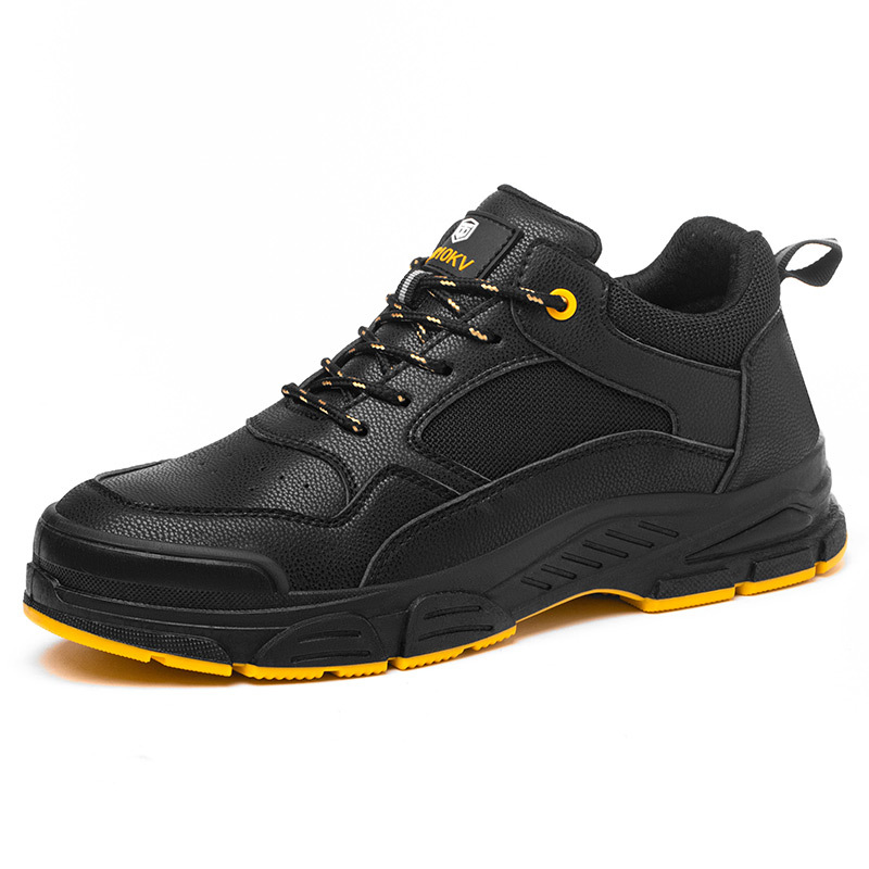 Electrician's Foot Guard Safety Shoes Insulated Breathable Deodorizing Puncture-Proof Microfiber Leather Work Boots