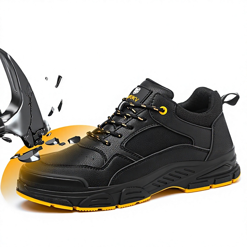 Electrician's Foot Guard Safety Shoes Insulated Breathable Deodorizing Puncture-Proof Microfiber Leather Work Boots