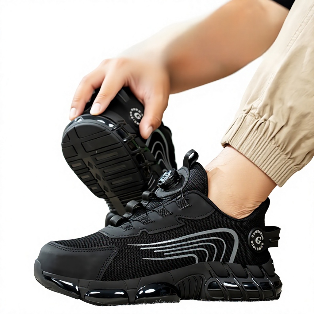 Men's Low Top Steel Toe Cap Safety Shoes with for Upper Anti-smash Anti-puncture Breathable & Comfortable Work Shoes