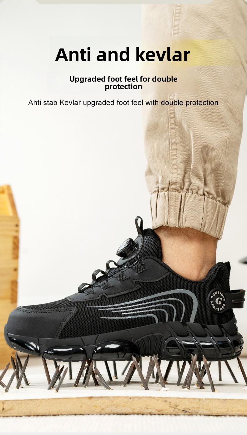 Men's Low Top Steel Toe Cap Safety Shoes with for Upper Anti-smash Anti-puncture Breathable & Comfortable Work Shoes
