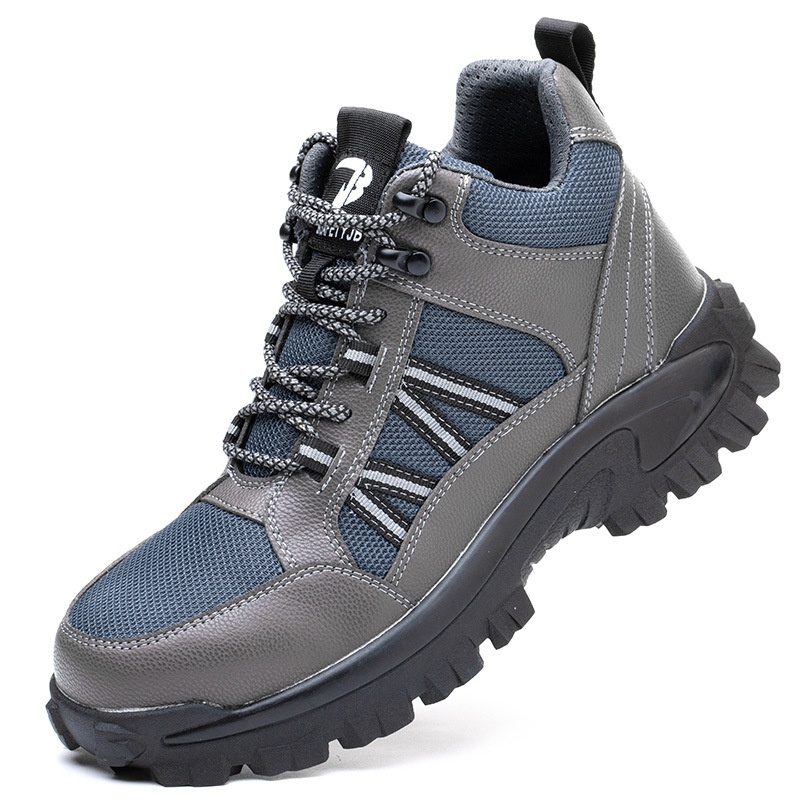 All-Season Breathable Mesh Safety Shoes Anti-Smash Anti-Puncture Lightweight Steel Toe Cap Men High-Density