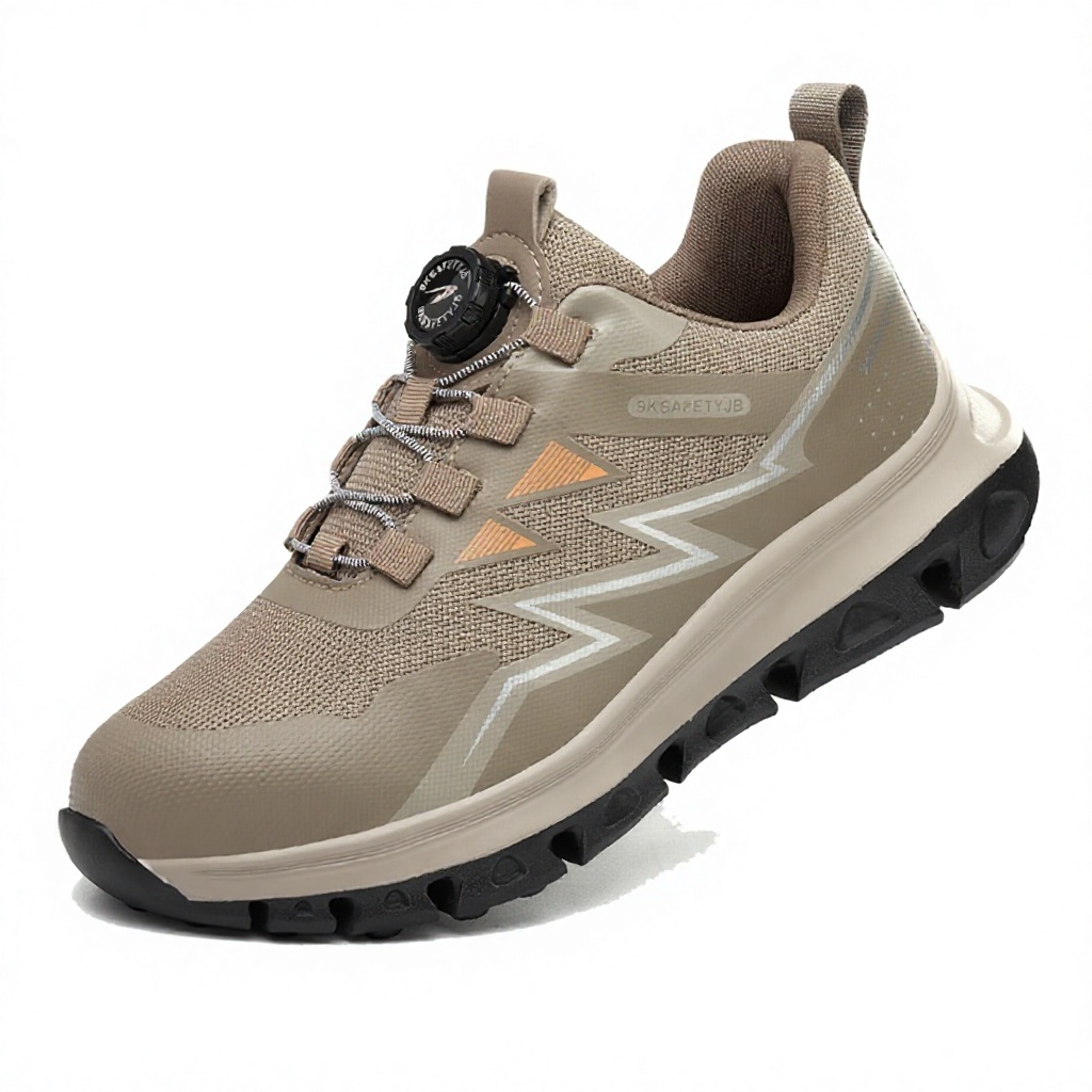 Men's Safety Shoes Ladle Head Toe-Resistant Puncture-Proof Lightweight Flying Mesh Upper Rubber-Plastic Sole Durable All-Day