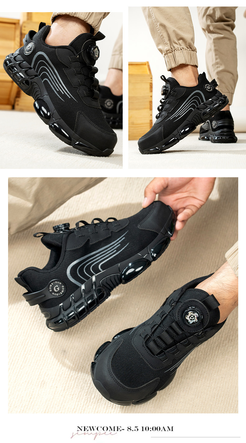 Men's Low Top Steel Toe Cap Safety Shoes with for Upper Anti-smash Anti-puncture Breathable & Comfortable Work Shoes