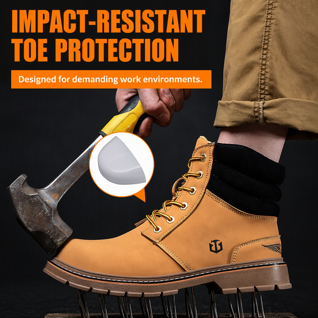 Clearance Sale Head High-top Microfiber Leather Mens Summer Shoes Non-slip Tendon Sole Impact-resistant Puncture-proof