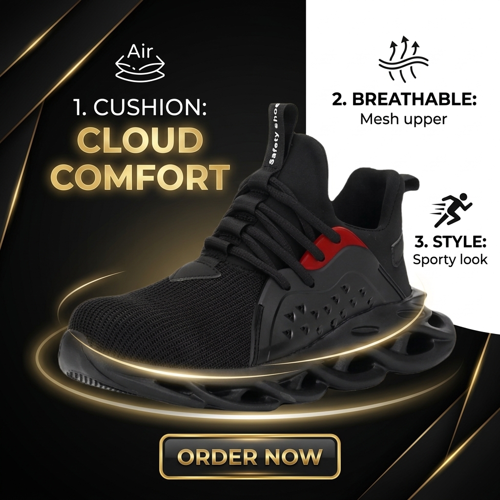 Men's Steel Toe for Fabric Low Top Summer Breathable & Comfortable Labor Protection Shoes for Architectural Industry