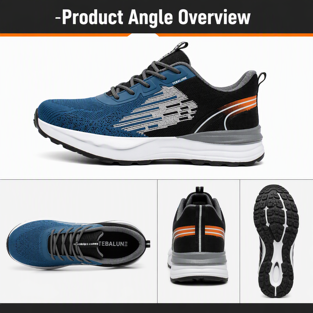 Men's Safety Shoes Steel Toe for Upper Ultra-lightweight Breathable Insulated Crush/Puncture Resistant Deodorizing