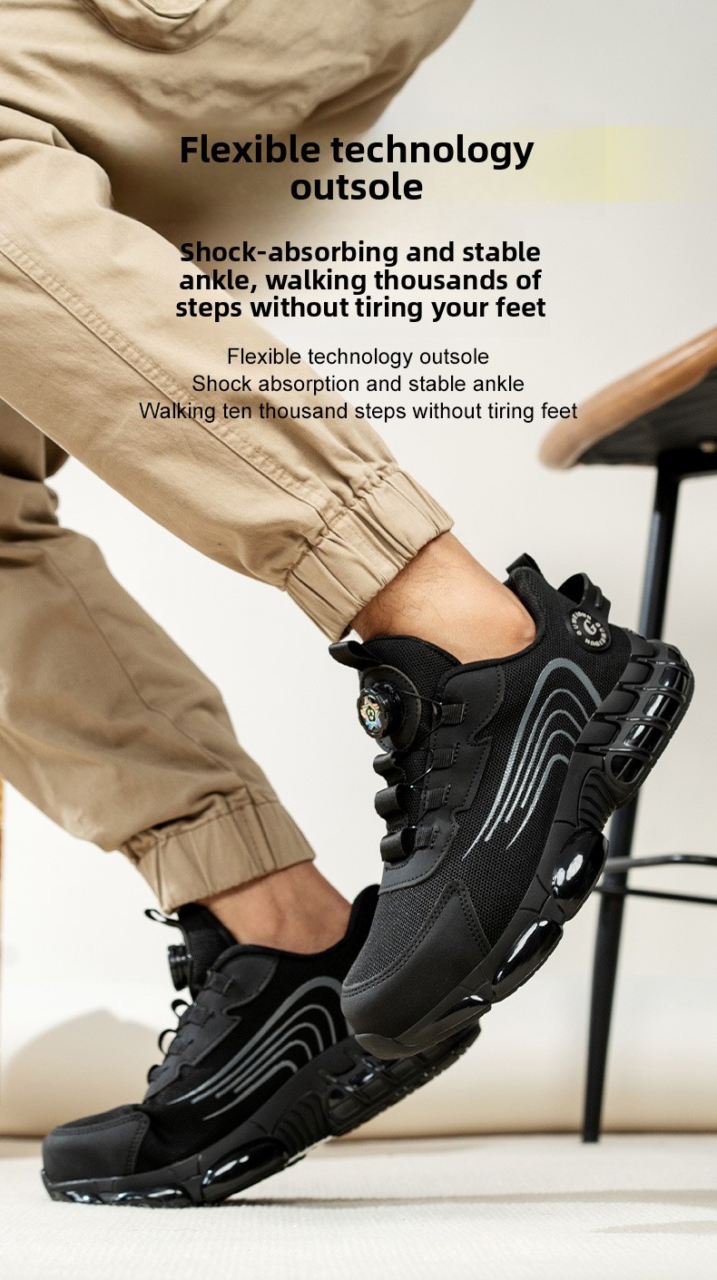 Men's Low Top Steel Toe Cap Safety Shoes with for Upper Anti-smash Anti-puncture Breathable & Comfortable Work Shoes