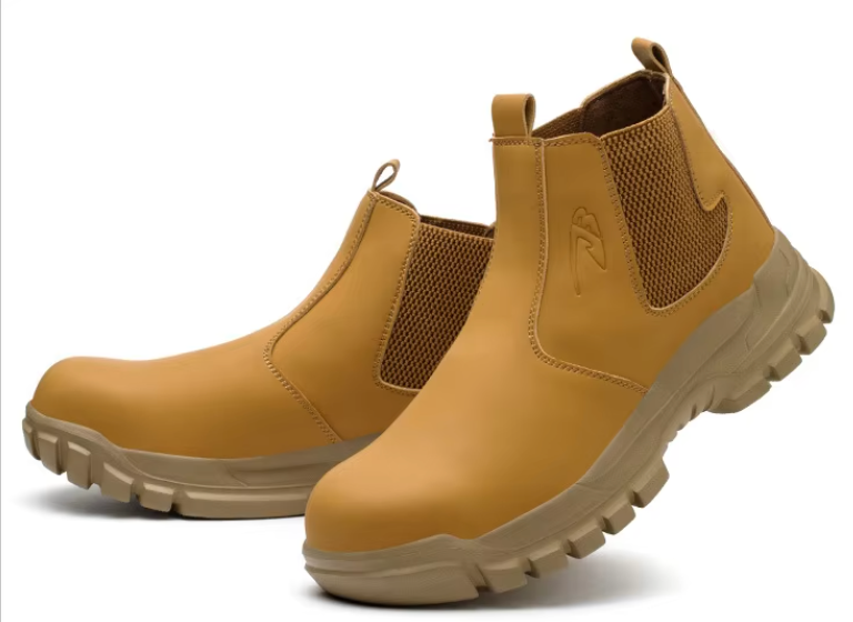 2026 New Men's High-top Microfiber Leather Steel Toe Cap Water-repellent Safety Boots Anti-puncture Wear-resistant