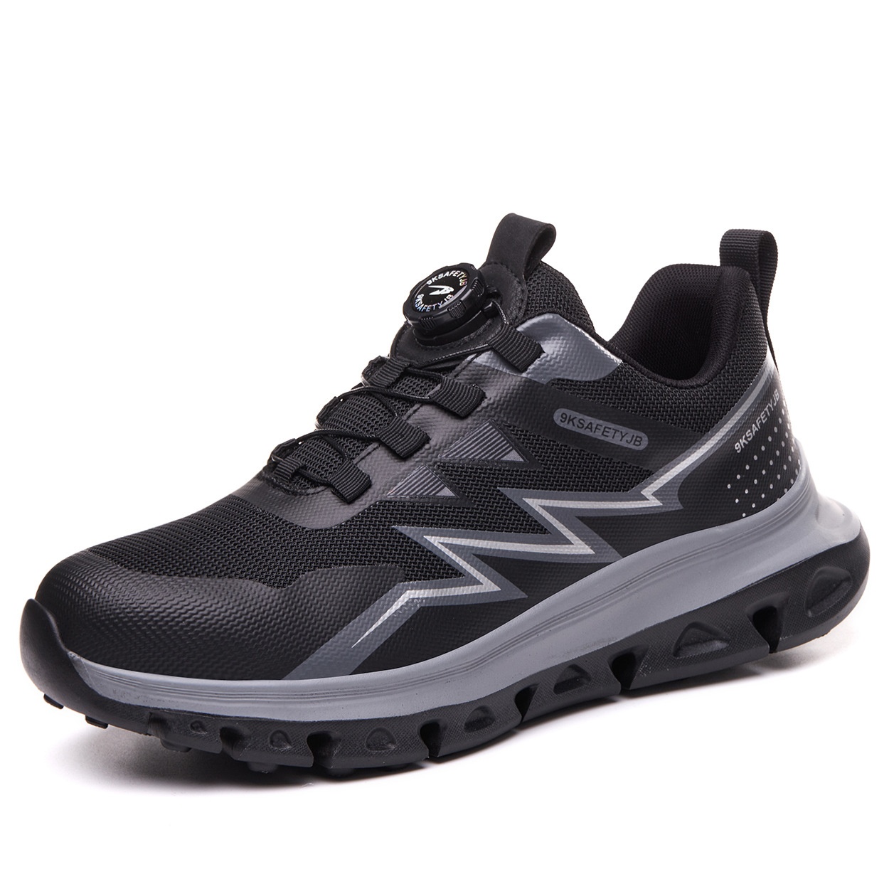 Men's Safety Shoes Ladle Head Toe-Resistant Puncture-Proof Lightweight Flying Mesh Upper Rubber-Plastic Sole Durable All-Day