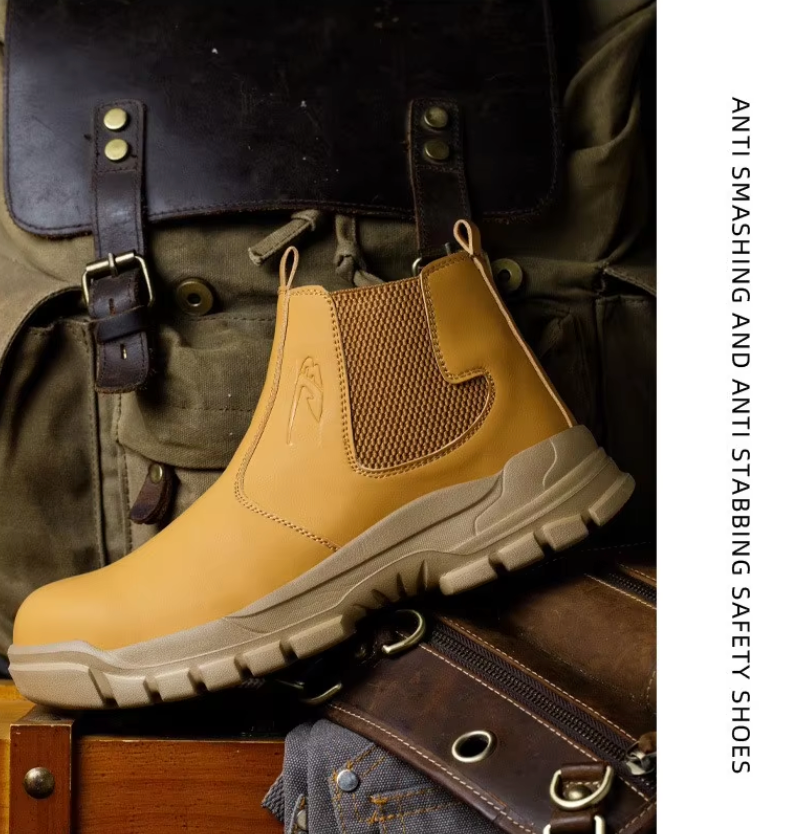 2026 New Men's High-top Microfiber Leather Steel Toe Cap Water-repellent Safety Boots Anti-puncture Wear-resistant
