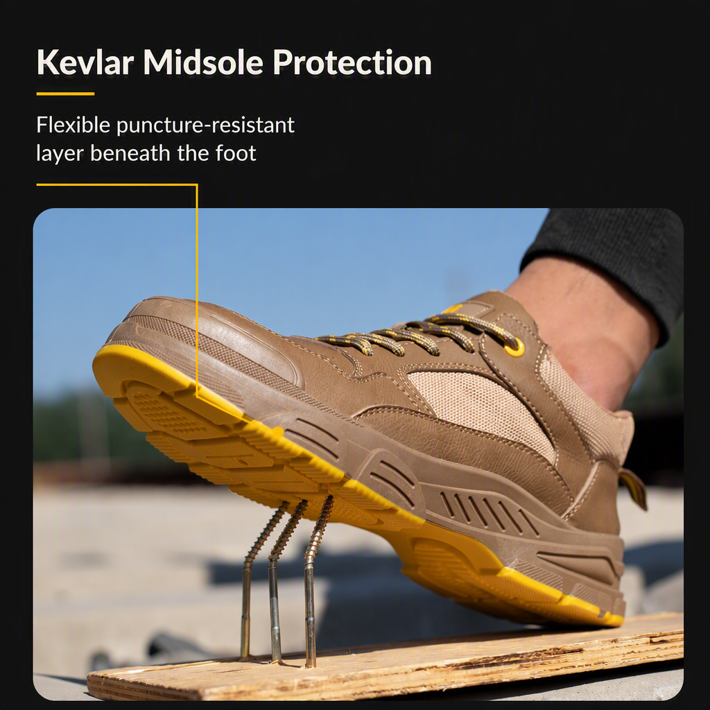 Electrician's Foot Guard Safety Shoes Insulated Breathable Deodorizing Puncture-Proof Microfiber Leather Work Boots
