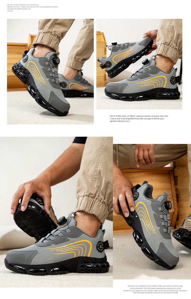 Men's Low Top Steel Toe Cap Safety Shoes with for Upper Anti-smash Anti-puncture Breathable & Comfortable Work Shoes