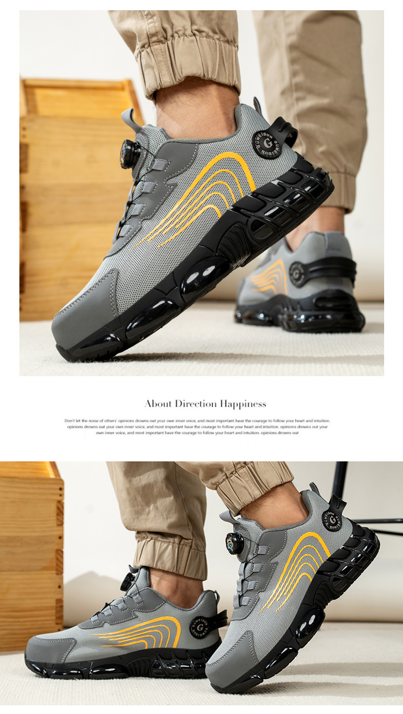 Men's Low Top Steel Toe Cap Safety Shoes with for Upper Anti-smash Anti-puncture Breathable & Comfortable Work Shoes