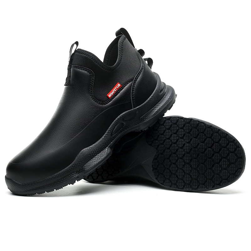 Men's Hotel Chef Shoes New Cross-border Style Imitation Microfiber Upper Lightweight Anti-slip Oil-resistant Work Boots