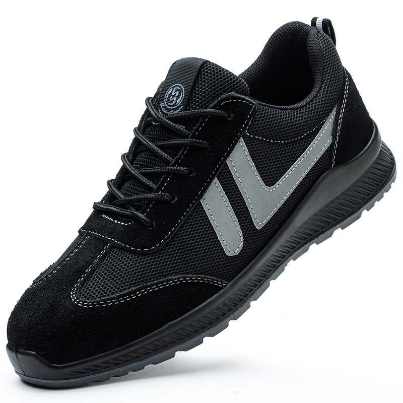 Men's Electrical Insulating Safety Shoes Plastic Steel Toe Cap Microfiber Upper Polyurethane Outsole Lightweight Impact Puncture