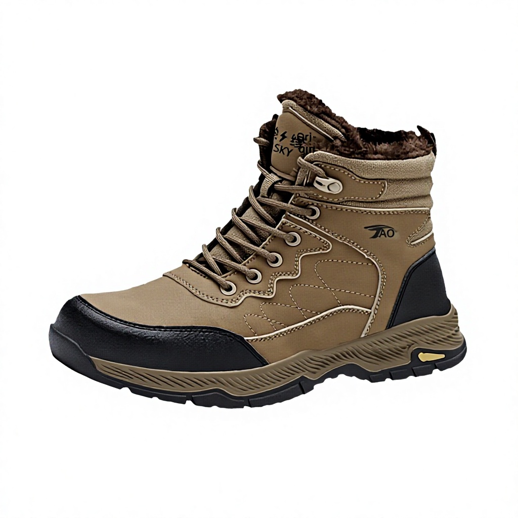 New Winter Men's High-Top Safety Shoes Microfiber Leather Crush-Resistant Puncture-Proof Waterproof Non-Slip Insulated