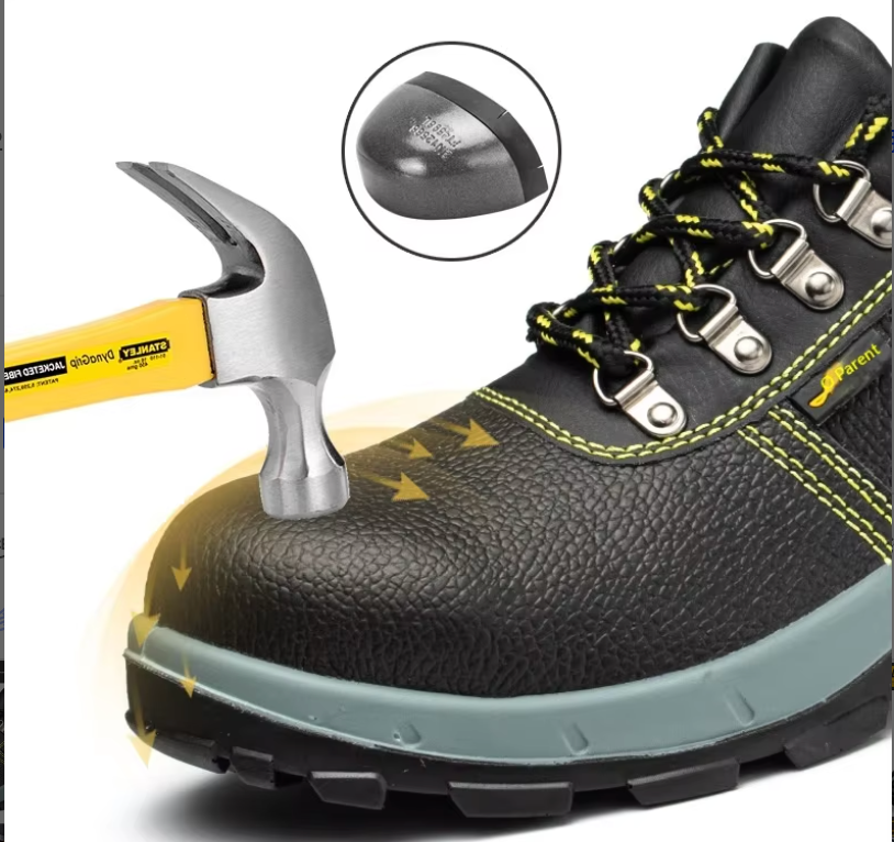 Microfiber All-Season High-Top Men's Protective Safety Shoes with Puncture-Proof Non-Slip Soles and Ladle Head Toe