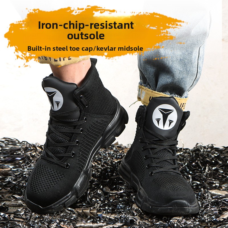 Men's High Top Steel Toe Cap Labor Protection Shoes for Upper Rubber Outsole All Seasons Architectural Industry Use