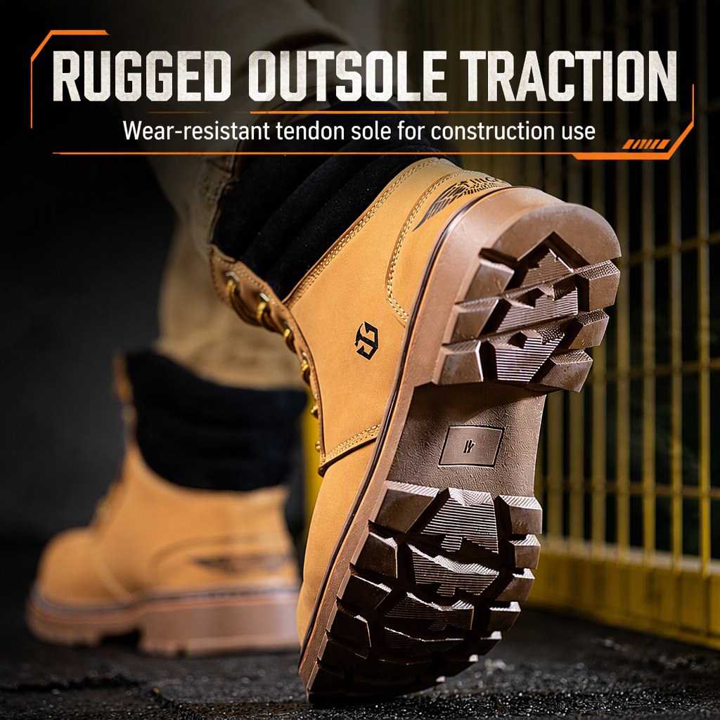 Clearance Sale Head High-top Microfiber Leather Mens Summer Shoes Non-slip Tendon Sole Impact-resistant Puncture-proof