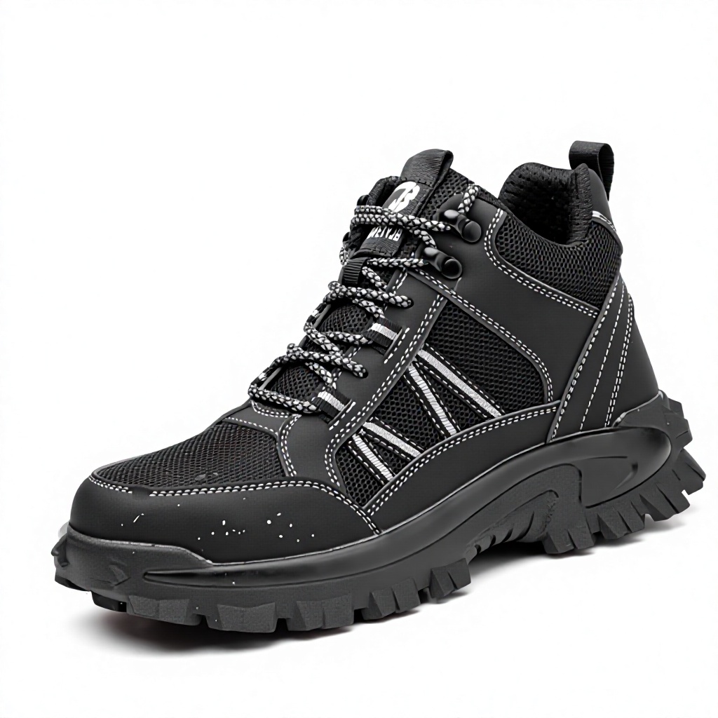 All-Season Breathable Mesh Safety Shoes Anti-Smash Anti-Puncture Lightweight Steel Toe Cap Men High-Density