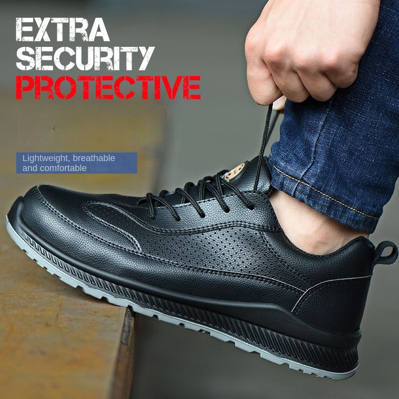 Men's Electrical Insulating Safety Shoes Plastic Steel Toe Cap Microfiber Upper Polyurethane Outsole Lightweight Impact Puncture
