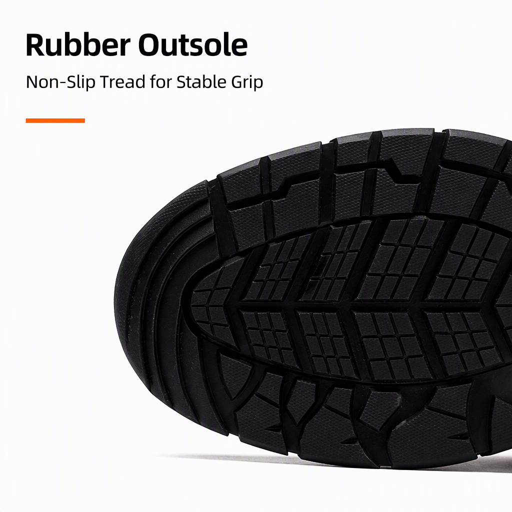 New Winter Men's High-Top Safety Shoes Microfiber Leather Crush-Resistant Puncture-Proof Waterproof Non-Slip Insulated