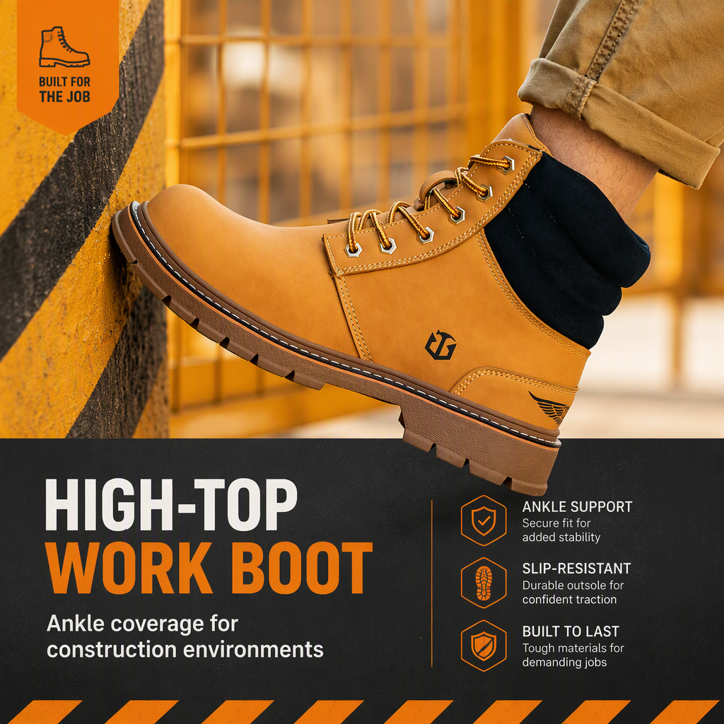 Clearance Sale Head High-top Microfiber Leather Mens Summer Shoes Non-slip Tendon Sole Impact-resistant Puncture-proof