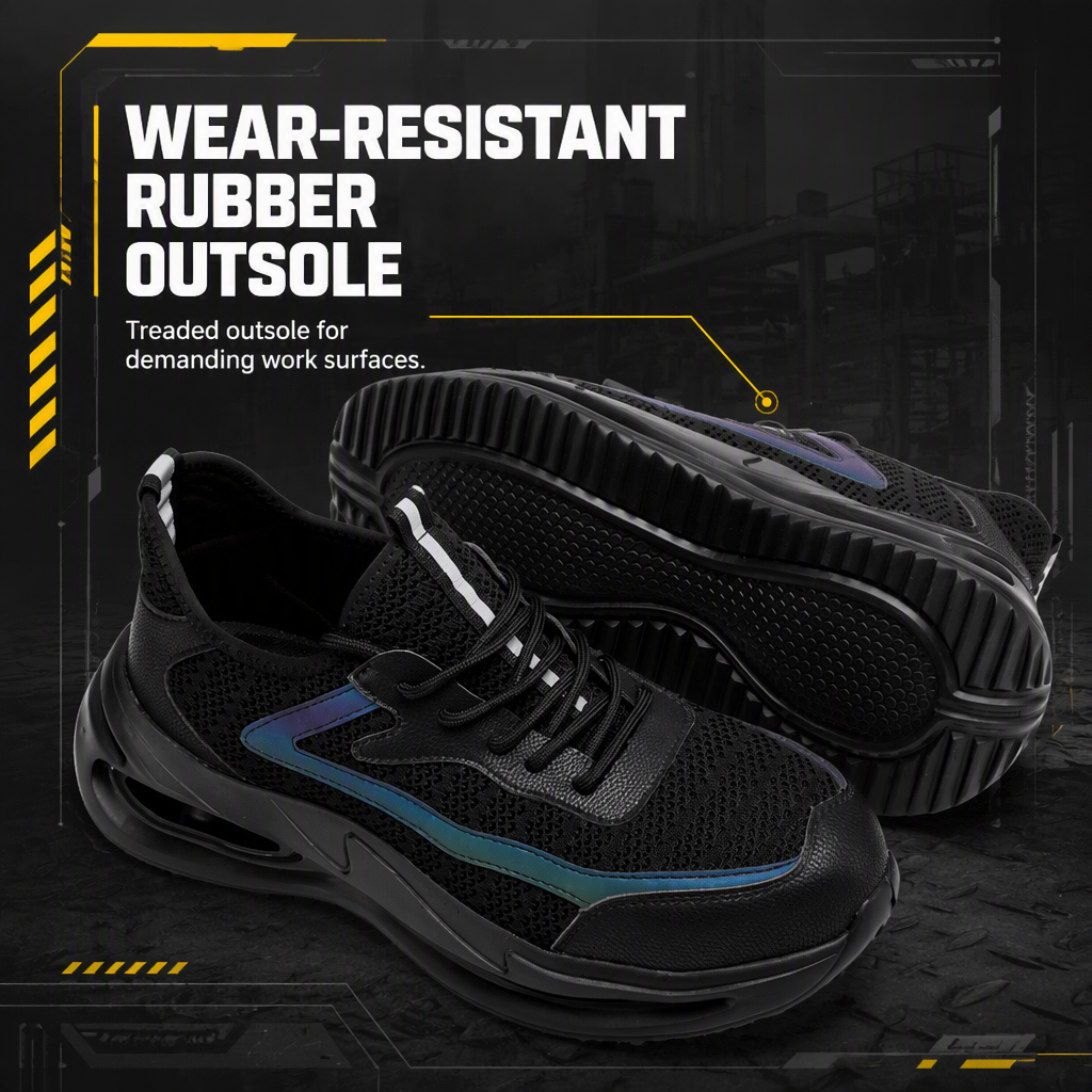Men's Summer Work Safety Shoes Low Top Breathable Odor-Resistant Steel Cap Anti-Smash Anti-Puncture Ultra-Lightweight