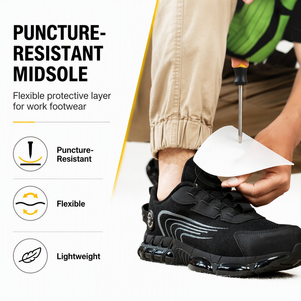 Custom-made Labor-Protective Low-top Men's Work Boots with for Upper Puncture-proof for Workshop and Construction Site Use