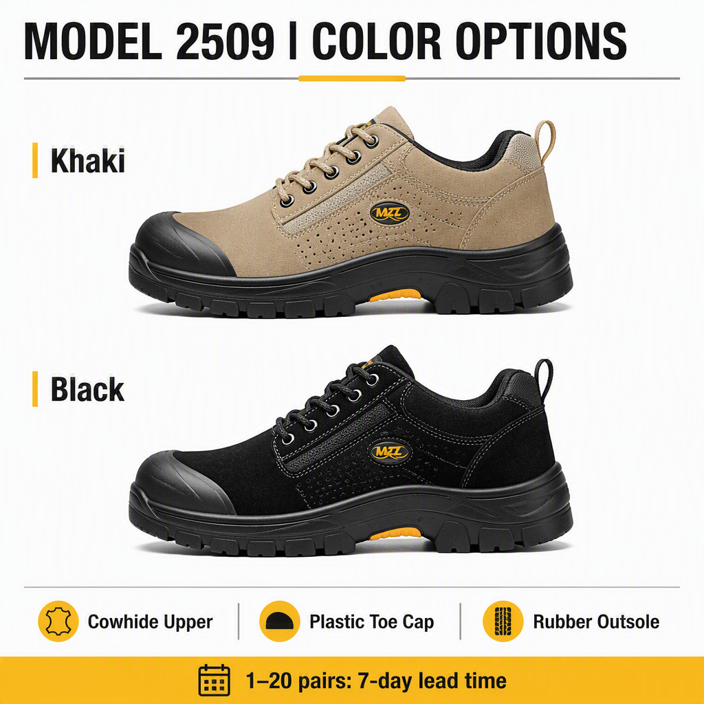Waterproof Cowhide Upper Safety Shoes Electrician's Insulated Boots Crush-Resistant Rubber Outsole Plastic Toe Cap Men's Welding